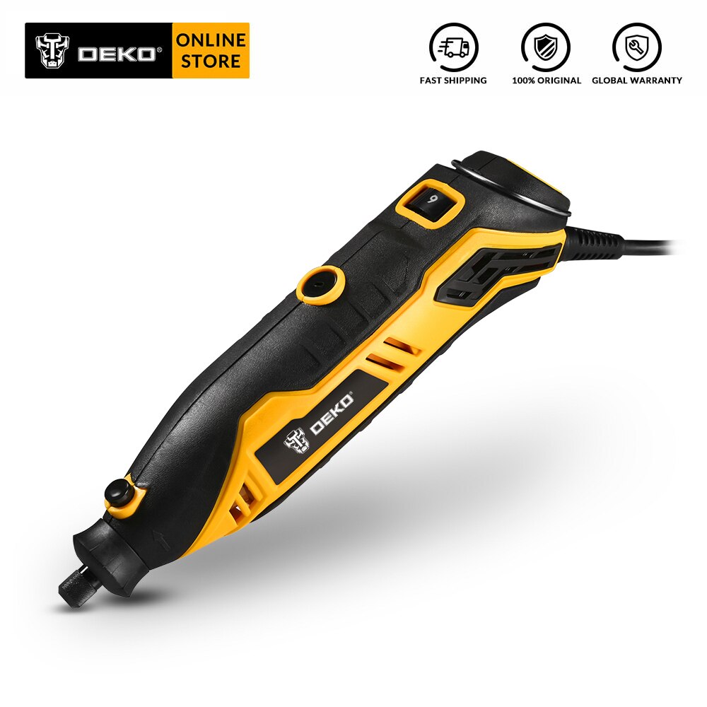 Мини-Шлифовальная Машина DEKO DKRT01 Электрический Многофункциональный Вращающийся Инструмент с насадками для шлифовки/резки/резьбы по дереву