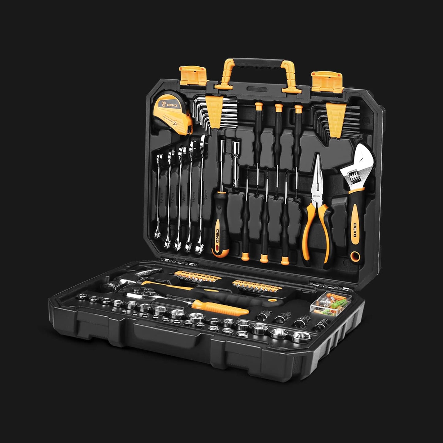Универсальный Набор гаечных ключей и ручных инструментов DEKO для домашнего ремонта 128 шт.