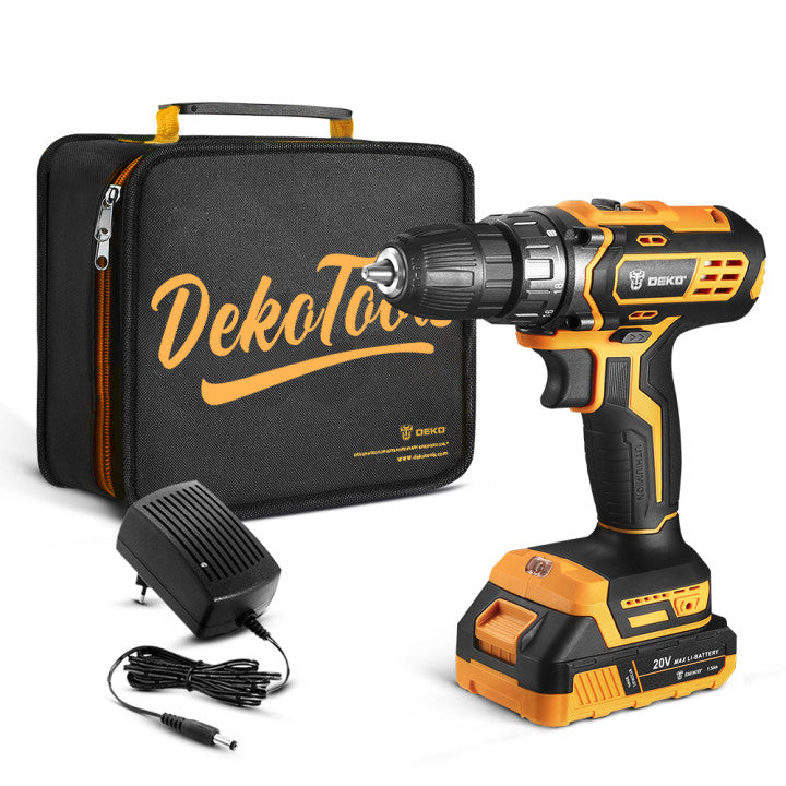 Аккумуляторная дрель-шуруповерт DEKO DKCD20XL01 20 В, Сменный аккумулятор, 40 Нм, 18+1