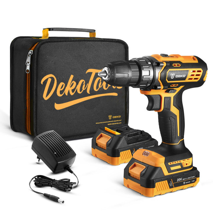 Аккумуляторная дрель-шуруповерт DEKO DKCD20XL01 20 В, Сменный аккумулятор, 40 Нм, 18+1